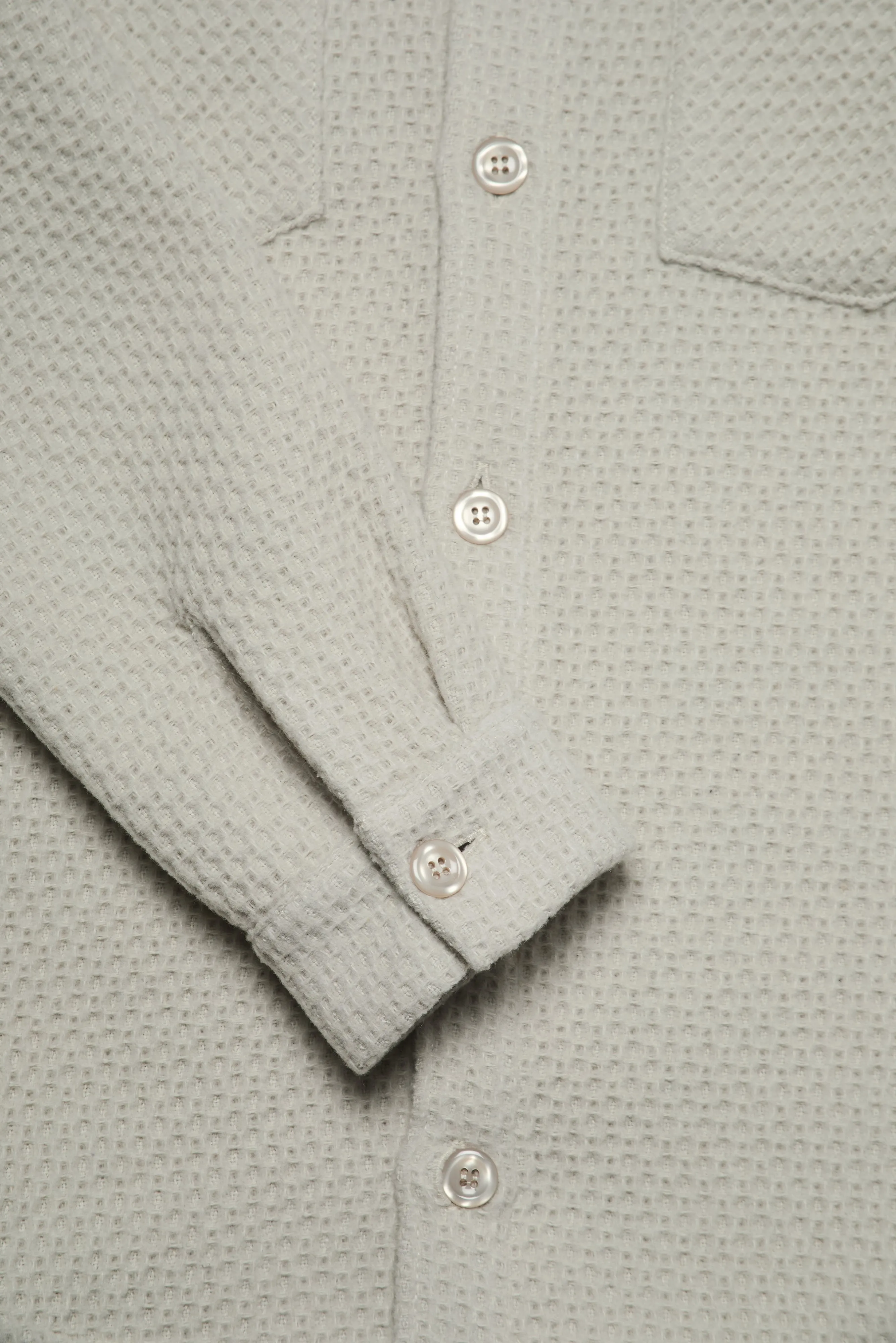 Bart Overshirt - Plain Ecru Waffle