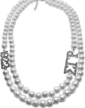 Beautiful Sorority Imitation Pearl Necklace With Rhinestone SGR 1922 Metal Charms Sigma Gamma Rho Letter Label Double Jewelry Necklaces Chokers