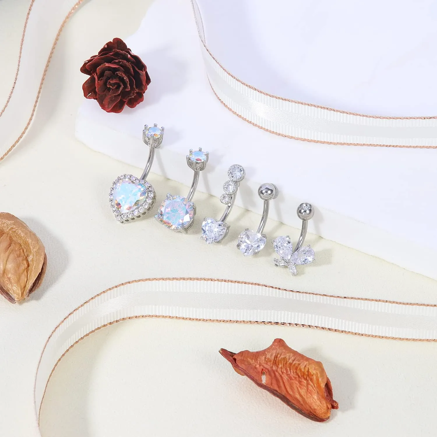 Belly Button Rings: Hypoallergenic Surgical Steel and Gold Clicker Rings
