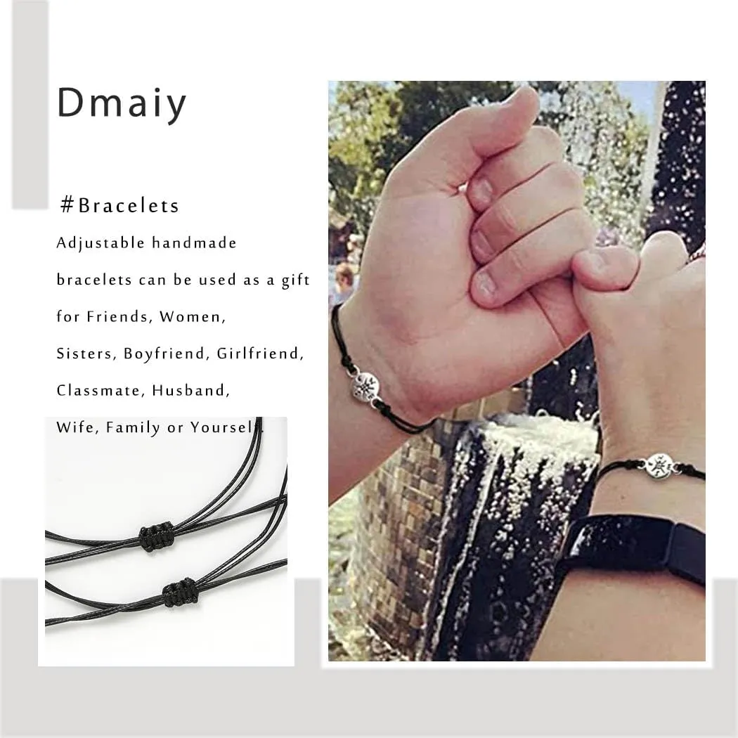 Best Friend Bracelets Friendship Lovers Bracelets Braide Rope Bracelet Set with Card BFF Handmade for Women and Men