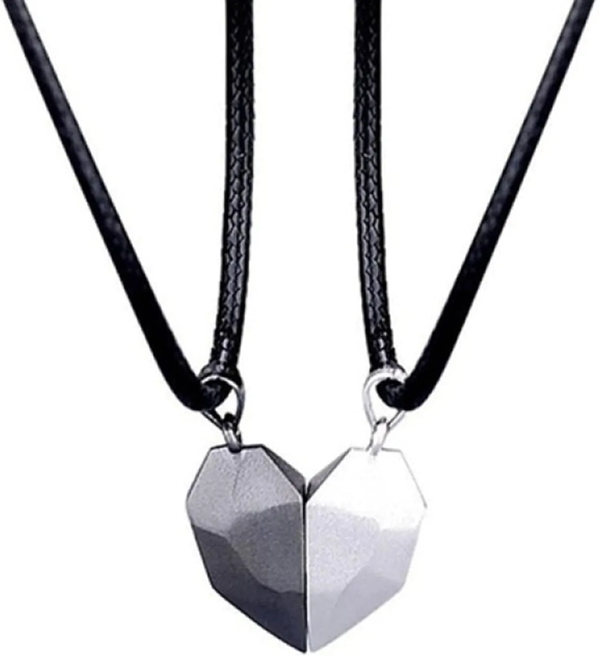 Best Friend Necklaces 2pcs Matching Yin Yang Necklaces Yin Yang Puzzle Pendant Necklces for Bff Friendship Relationship Boys Girls Best Friends Lovers and Couples Valentines Day Gift (Black&White)