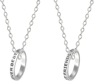 BFF Best Friends Necklace Rings for Women Men Initial Letter Best Friend Forever Love Heart Rings Necklace for 2 3 Gradution Jewelry Set