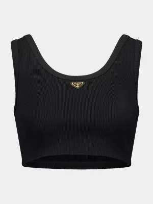 Black Ribbed Tank Top