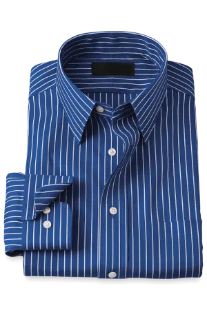 Blue Stretch Non-Iron Stripe Formal Shirt