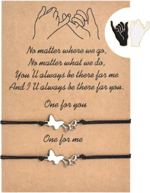 BOCHOI Pinky Promise Distance Matching Bracelets for Couples Best Friend BFF Friendship Bracelet Mother Daughter Girl Him Her Girlfriend Boyfriend