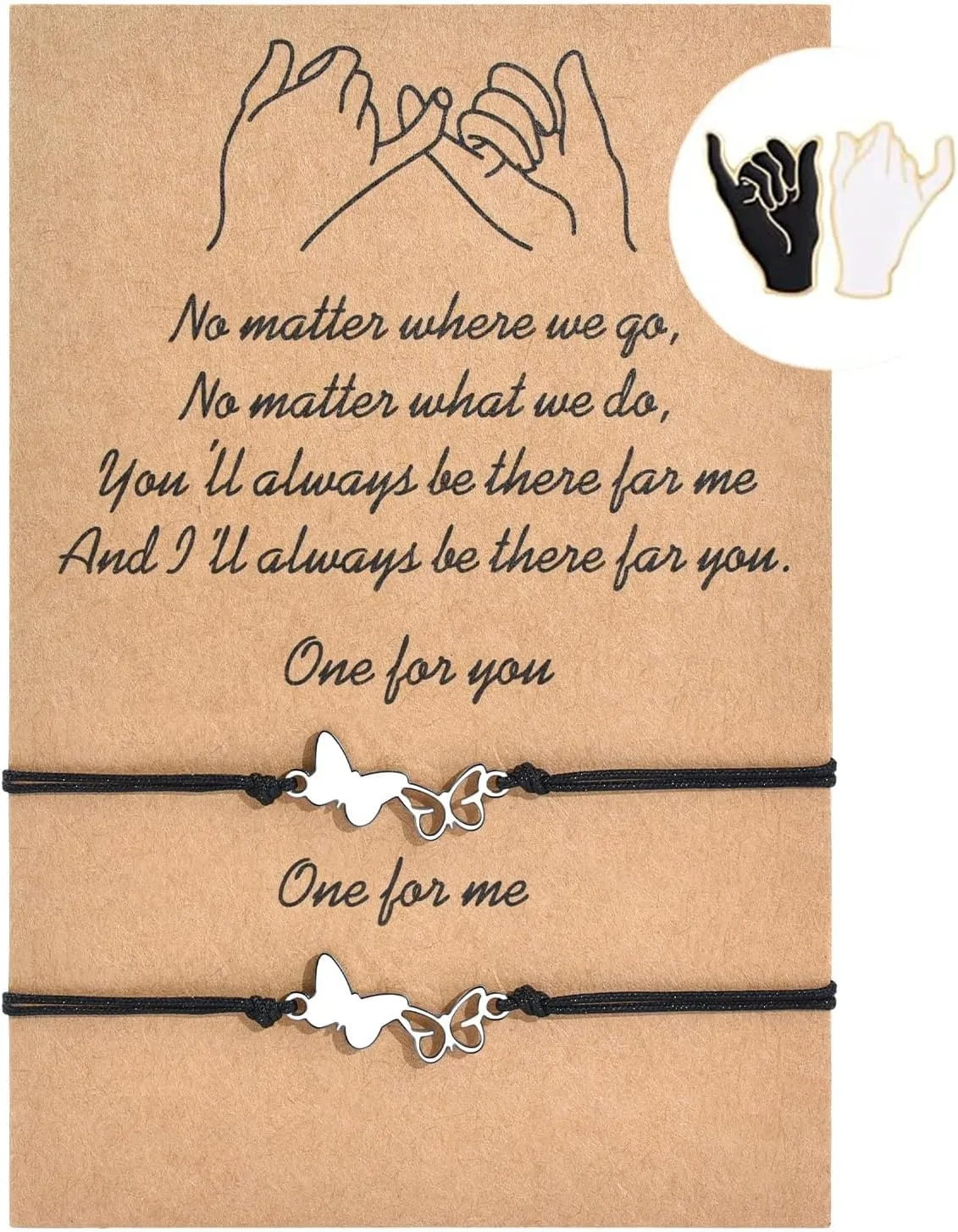 BOCHOI Pinky Promise Distance Matching Bracelets for Couples Best Friend BFF Friendship Bracelet Mother Daughter Girl Him Her Girlfriend Boyfriend