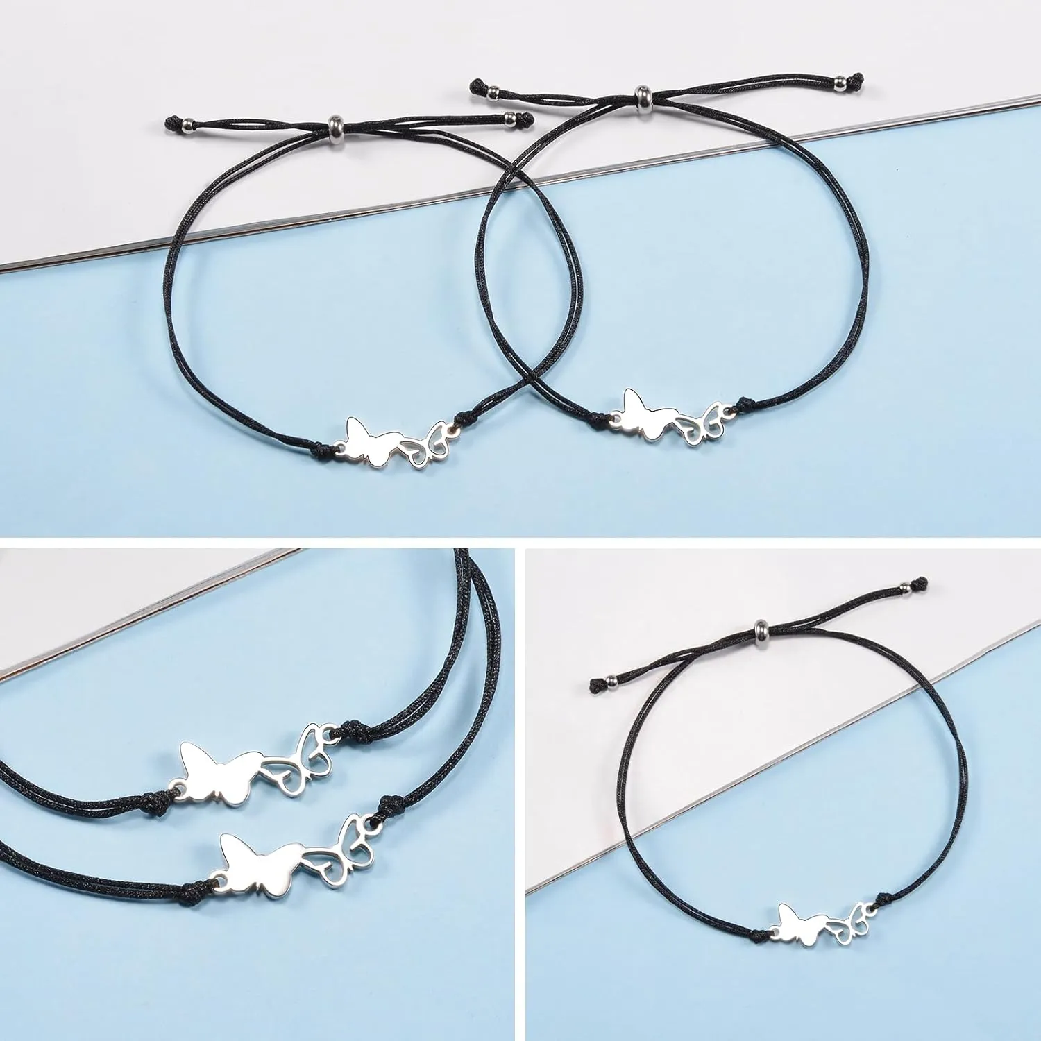 BOCHOI Pinky Promise Distance Matching Bracelets for Couples Best Friend BFF Friendship Bracelet Mother Daughter Girl Him Her Girlfriend Boyfriend