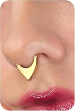 BodyBonita 16G Teardrop Septum Rings - G23 Titanium Nose Rings Hoops Seamless Hinged Cartilage Conch Daith Helix Rook Earrings Piercings Septum Jewelry for Women Men Gold/Silver/Black/Rose Gold