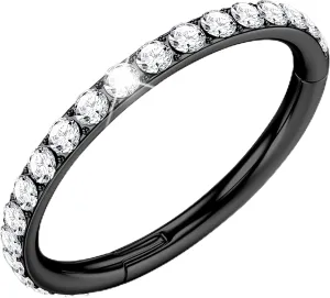 BodyBonita Clear CZ Nose Rings Hoop - 316L Surgical Steel Body Piercing Hoop Clicker 20G/18G/16G Earrings Jewelry Cartilage Helix Rook Tragus Conch Daith Ring 6/7/8/9/10/11/12mm - Gold/Silver/Black