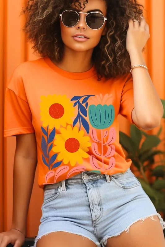 Boho Abstract Floral  Graphic T Shirts