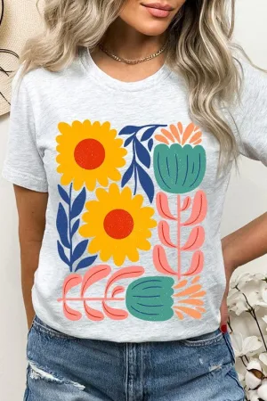 Boho Abstract Floral  Graphic T Shirts