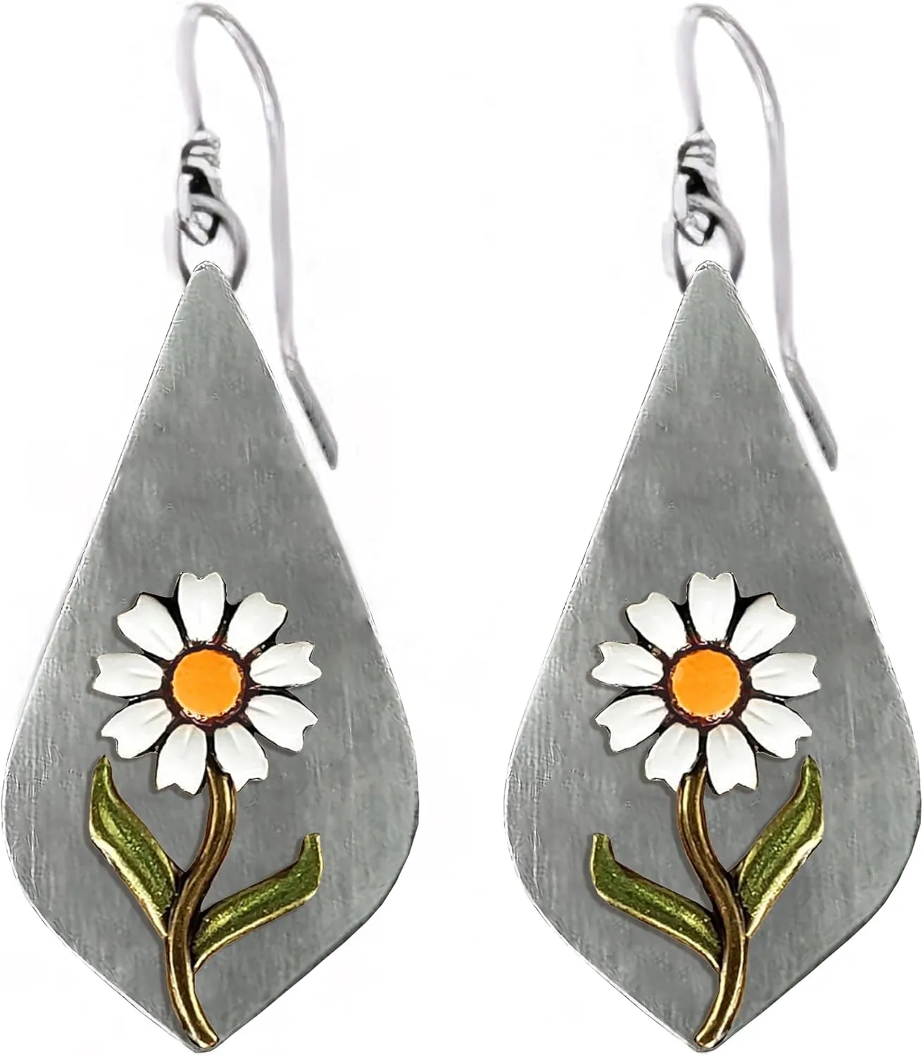 Boho Earrings, Statement Earrings, Teardrop Sunflower Earrings, Dangle Ethnic Earrings for Women, Handmade Bohemian Trendy Boho Vintage Jewelry