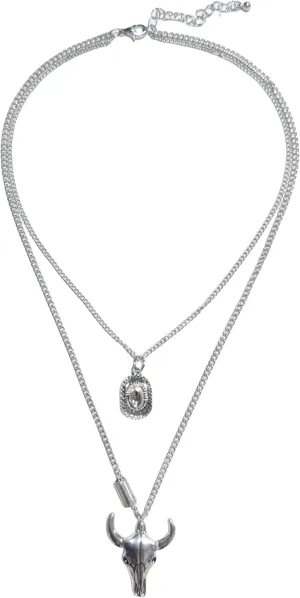 Boho Layered Necklace for Women,Western Women Pendant Necklaces,Evil Eye Bull Head Necklace,Retro Jewelry Party Decor