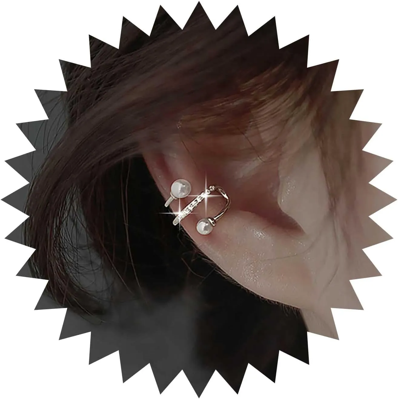Boho Pearl Ear Cuff Earrings Gold Cz Cuff Wrap Earrings Crystal Pearl Cartilage Cuff Earrings Pearl Bead Crawler Cuff Earrings No Piercing Earrings Jewelry for Women