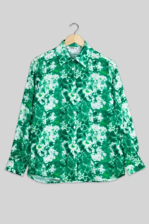Bold Green Tie Dye Shirt For Women