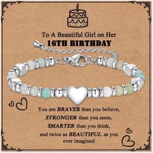 Bracelets for Girls, 9th 10th 12th 13th 16th 18th Birthday Gift for Girls, Birthday Jewelry Gift for Daughter Granddaughter Niece, Stainless Steel Bracelets for Teenage Girl