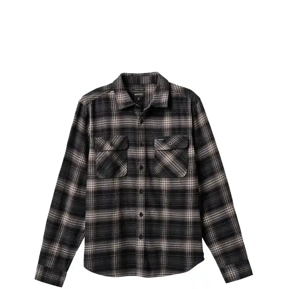Brixton Bowery Lightweight Ultra Flannel, charcoal/black