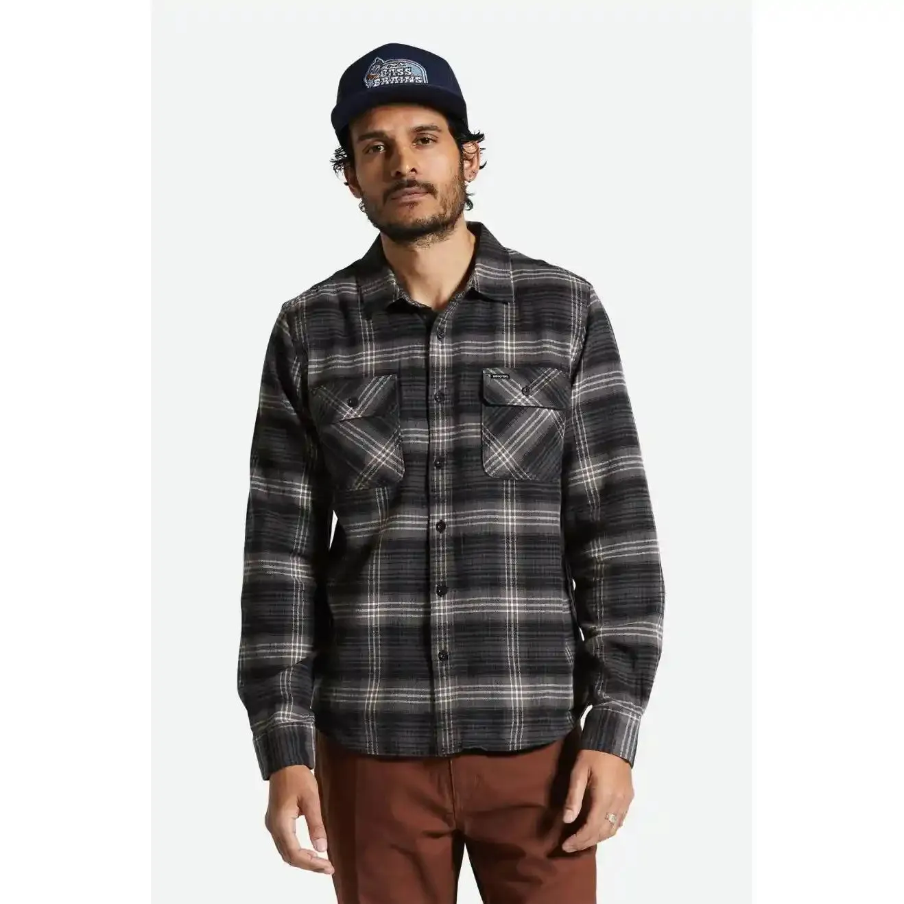 Brixton Bowery Lightweight Ultra Flannel, charcoal/black