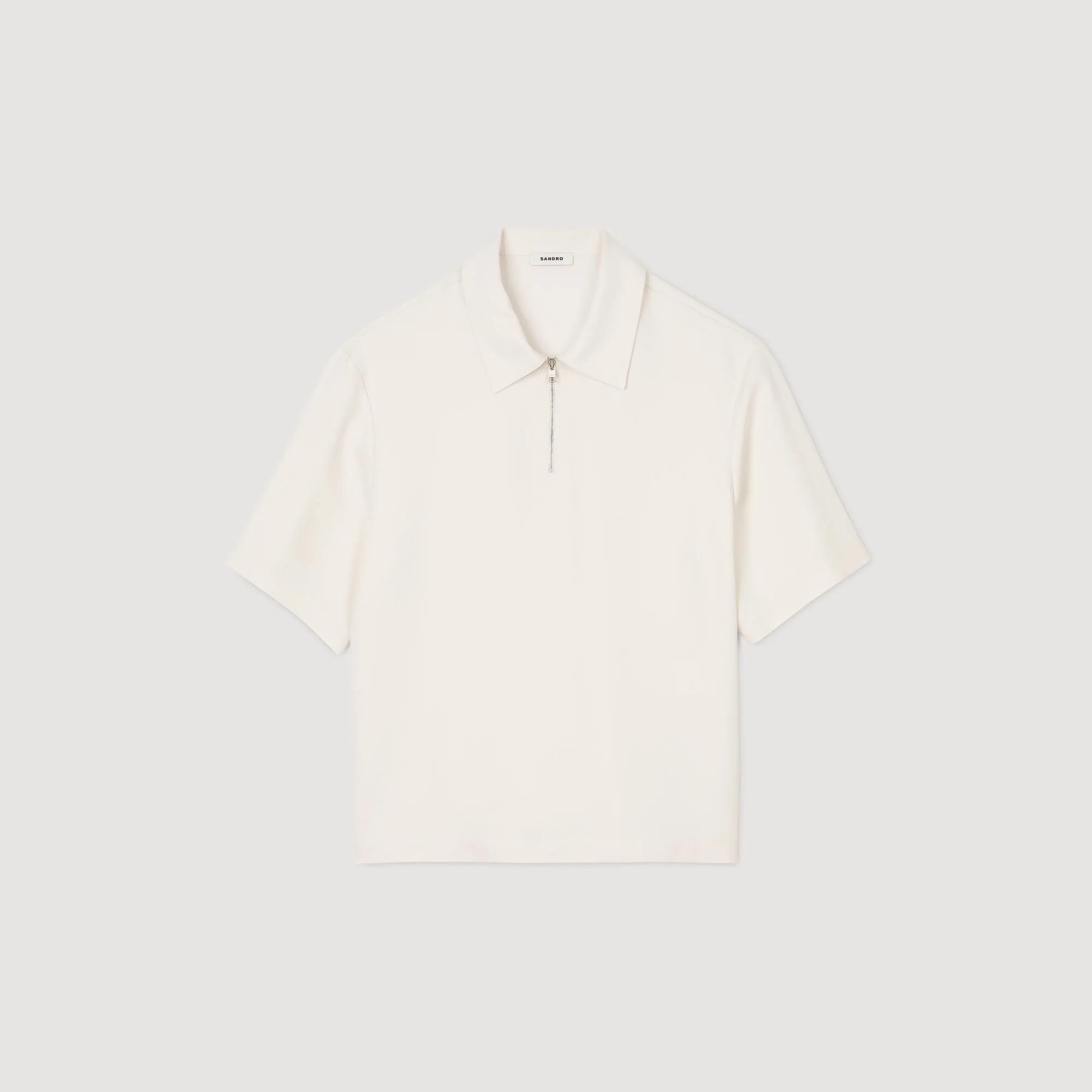 Chemise Polo Zip Loose-Fit Shirt With Zipped Collar Ecru
