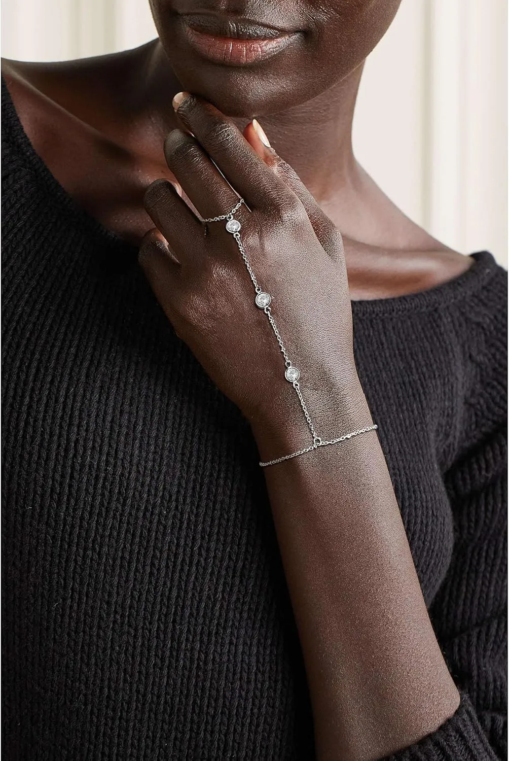 CHESKY Hand Chain Bracelet for Women Trendy, Dainty 14k Gold Plated Ring Bracelets Hand Chain Hypoallergenic Finger Nail Bracelet Gold Hand Jewelry for Women