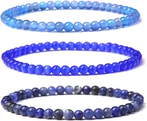 choice of all Blue Bracelets for Women,Blue Beaded Bracelet Nature Stone Handmade Crystal Butterfly Royal Blue Friendship Bracelets Gifts Trendy Stuff