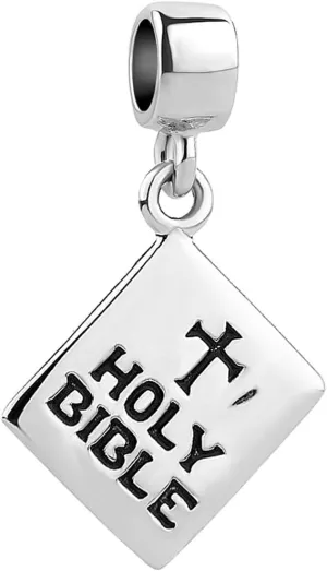 Christian God Cross Holy Bible Verse Dangle Charm Compatible with Pandora Charms Bracelets Matthew 19:26 Jesus I Love You Pendant Jewelry