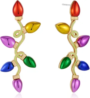 Christmas Earrings For Women Christmas Light Bulb Earrings Colorful Resin Light Bulbs Drop Dangle Earrings Bow Wreath Snowflake Christmas Earrings Party Jewelry Festival Decorati