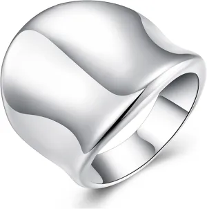 Chunky Rings for Women Plain Wide Band Rings Vintage Cigar Band Rings Classic Thumb Rings Concave Band Rings Thick Statement Rings Jewelry