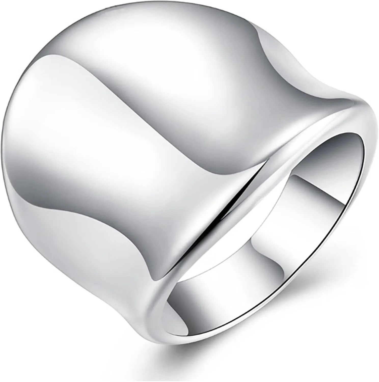 Chunky Rings for Women Plain Wide Band Rings Vintage Cigar Band Rings Classic Thumb Rings Concave Band Rings Thick Statement Rings Jewelry