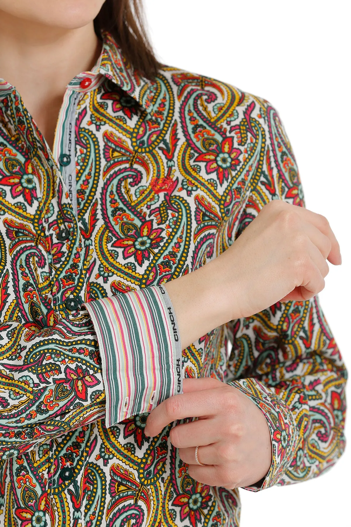 Cinch Women's L/S Multicolor Paisley Button Down Shirt