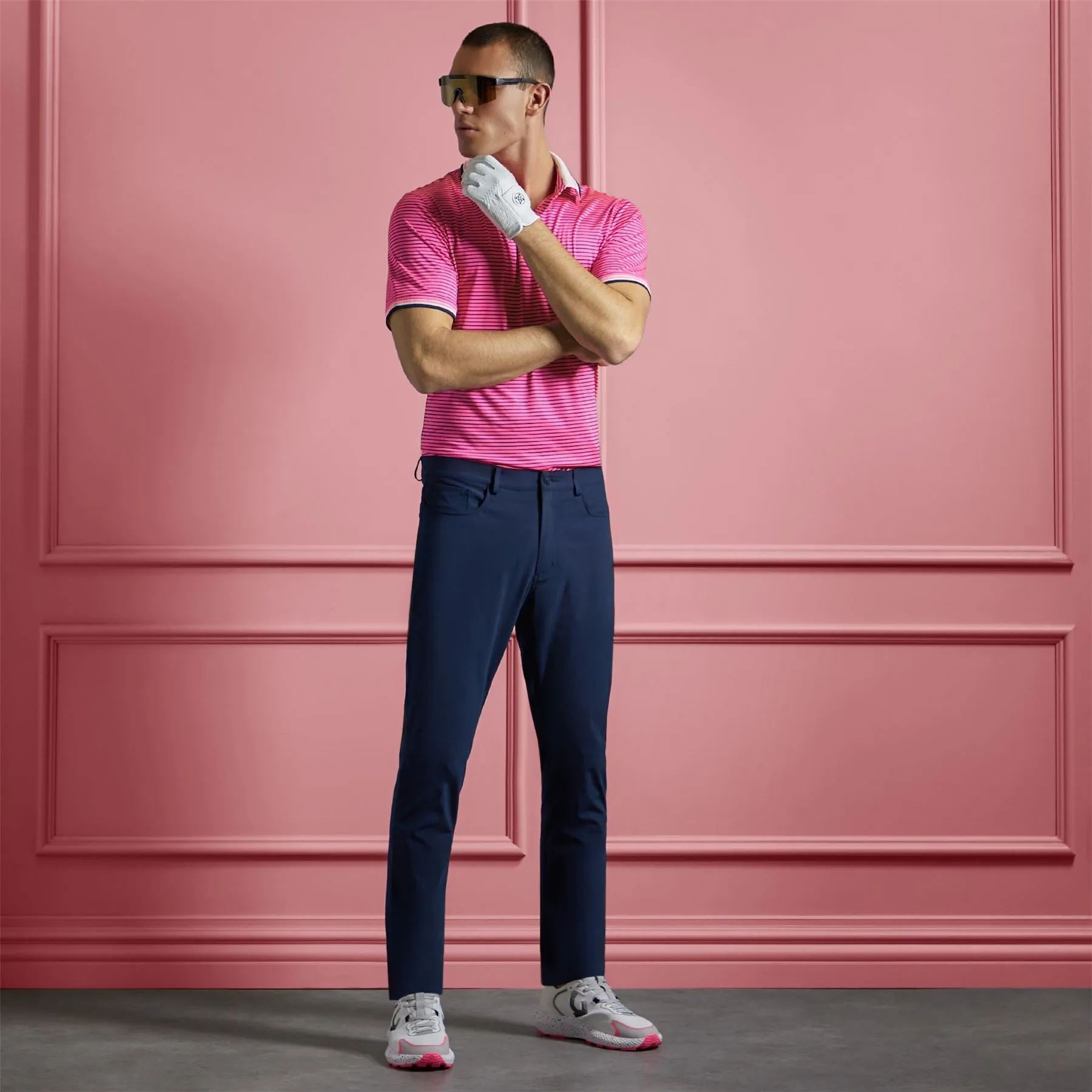 Circle G's Glitch Tech Jersey Polo Knockout Pink - AW24