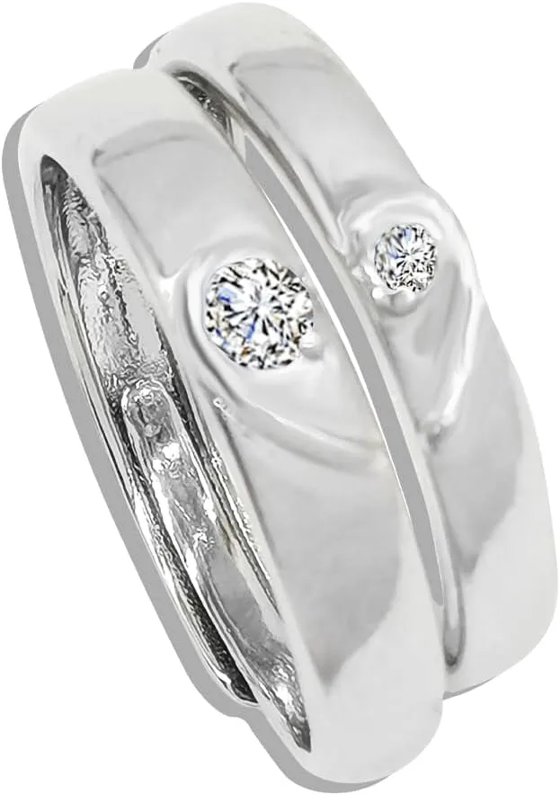 CJIAYUJEW Matching Rings for Couples Silver Matching Heart Promise Rings Sets I Love You Engagement Wedding Ring for Him and Her Adjustable Heart Rhinestone Matching Rings Valentines Day Gifts