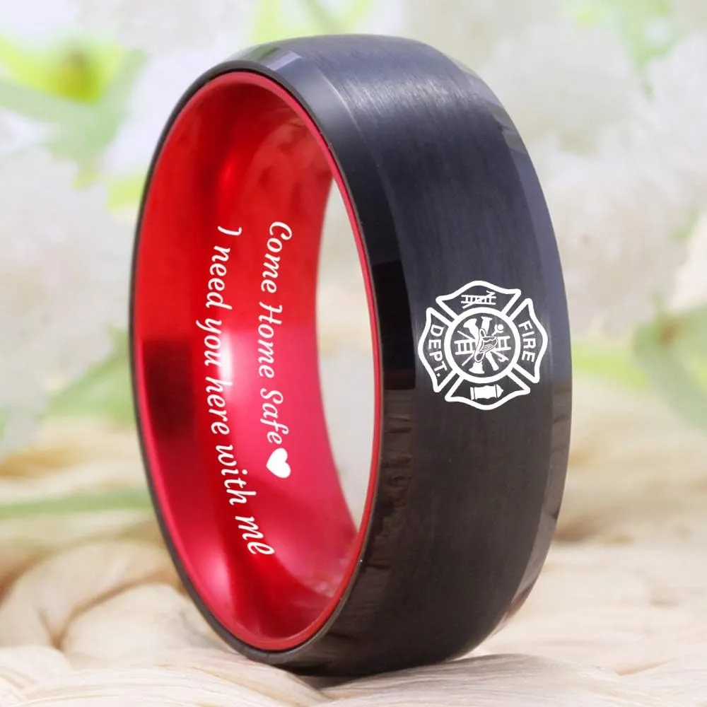 CLOUD DANCER FREE Custom Engraving Blue Tungsten Wedding Bands Bass Ring Fishing Ring Fish Hooks Ring Hunting Ring