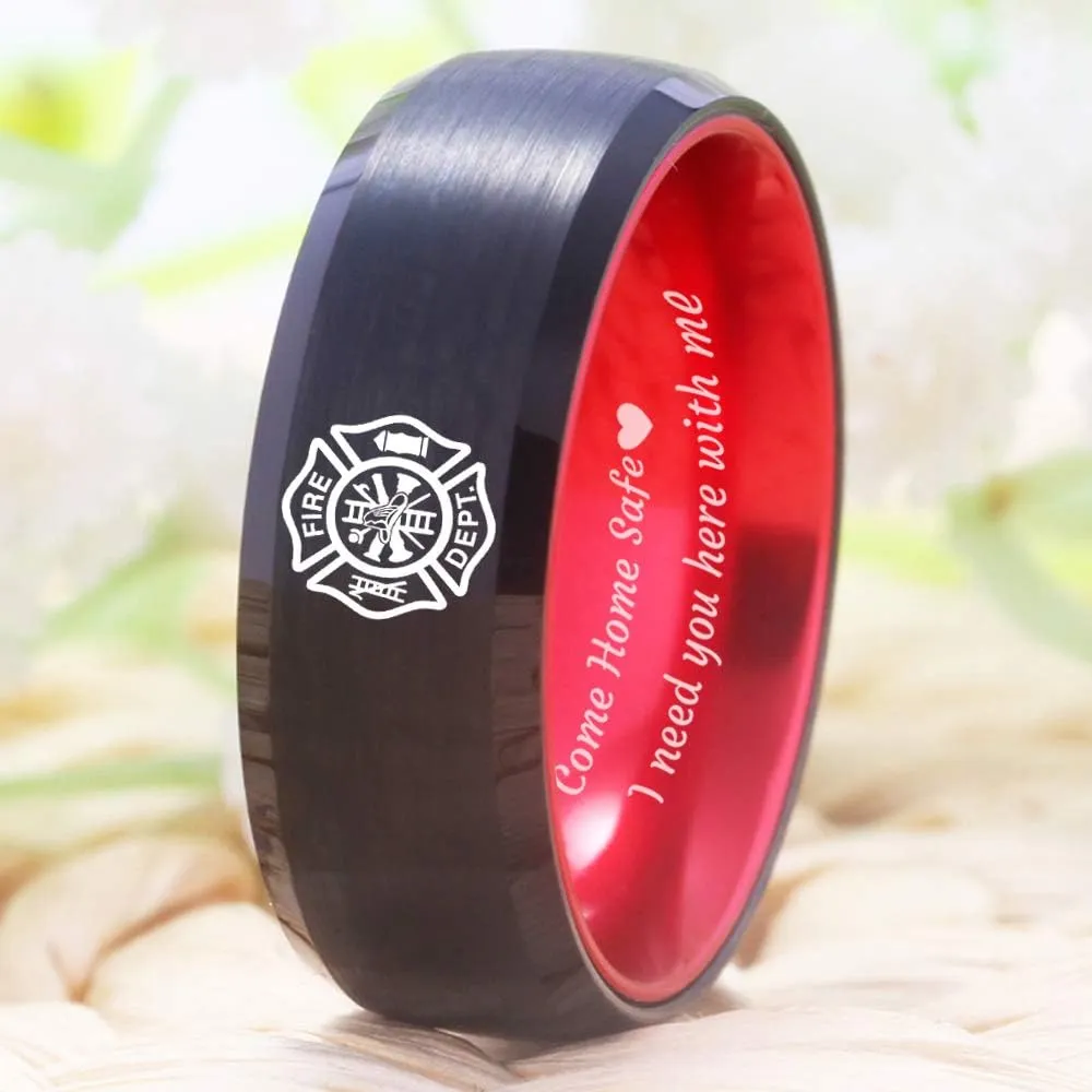 CLOUD DANCER FREE Custom Engraving Blue Tungsten Wedding Bands Bass Ring Fishing Ring Fish Hooks Ring Hunting Ring
