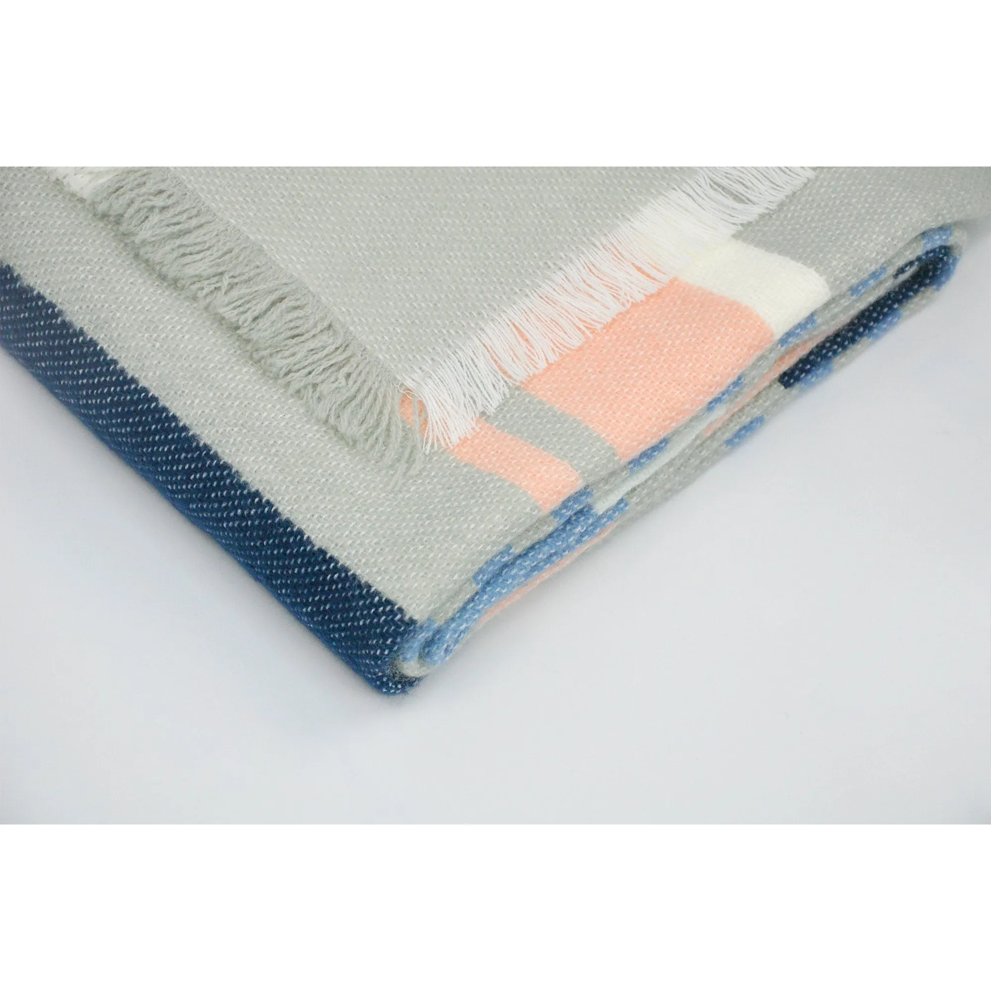 Color Block Tassel Blanket Wrap Scarf