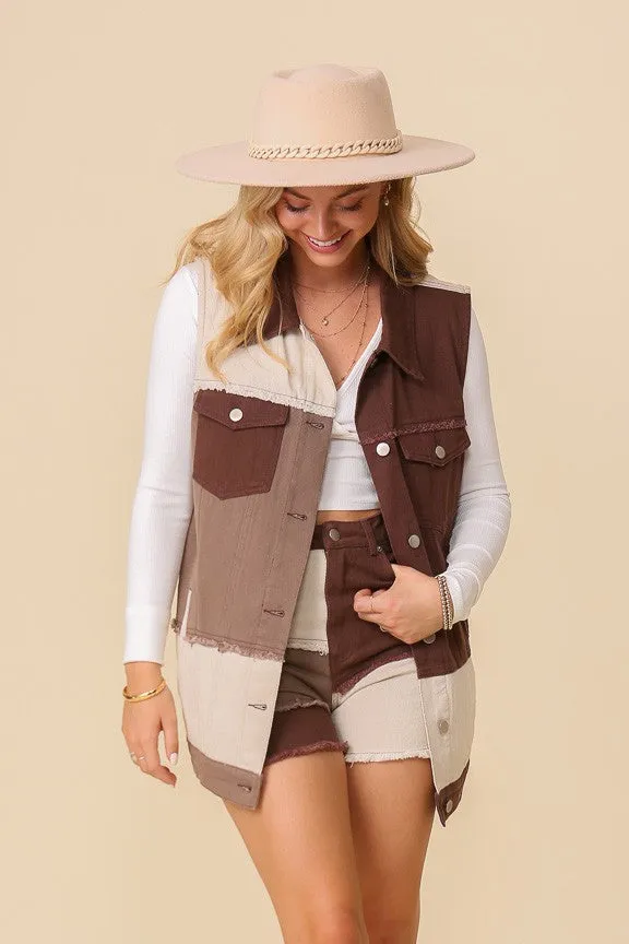Color Block Western Vest