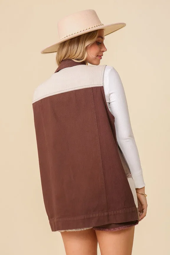 Color Block Western Vest