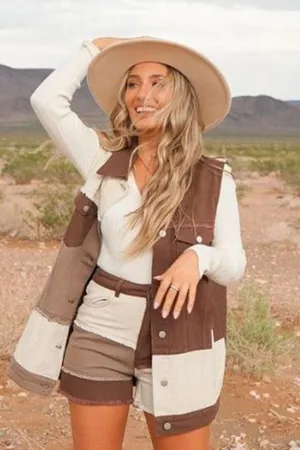 Color Block Western Vest