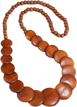 COLORFUL BLING Natural Chunky Wooden Beads Statement Necklace Boho African Tribal Collar Choker Bib Necklace Hippie Vacation Jewelry for Unisex Men Women