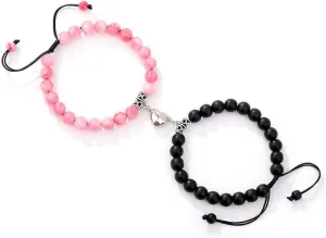 Couple Bracelets for Boyfriend Girlfriend Natural Turquoise Bracelet for Women Men Husband Anniversary Valentine Day Gifts from Wife Long Distance Matching Heart Bracelets for Couples Best Friends
