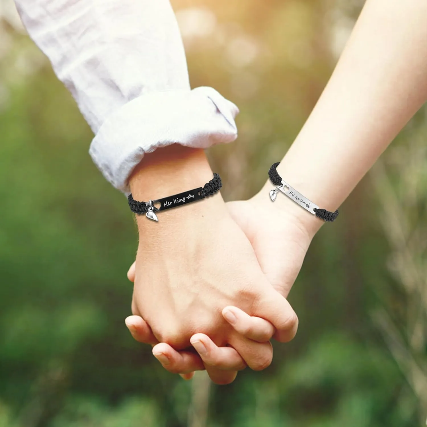 Couple Matching Bf and Gf Bracelets, Best Friend Friendship Bracelet, Adjustable Stretch Bracelets Jewelry for Him and Her
