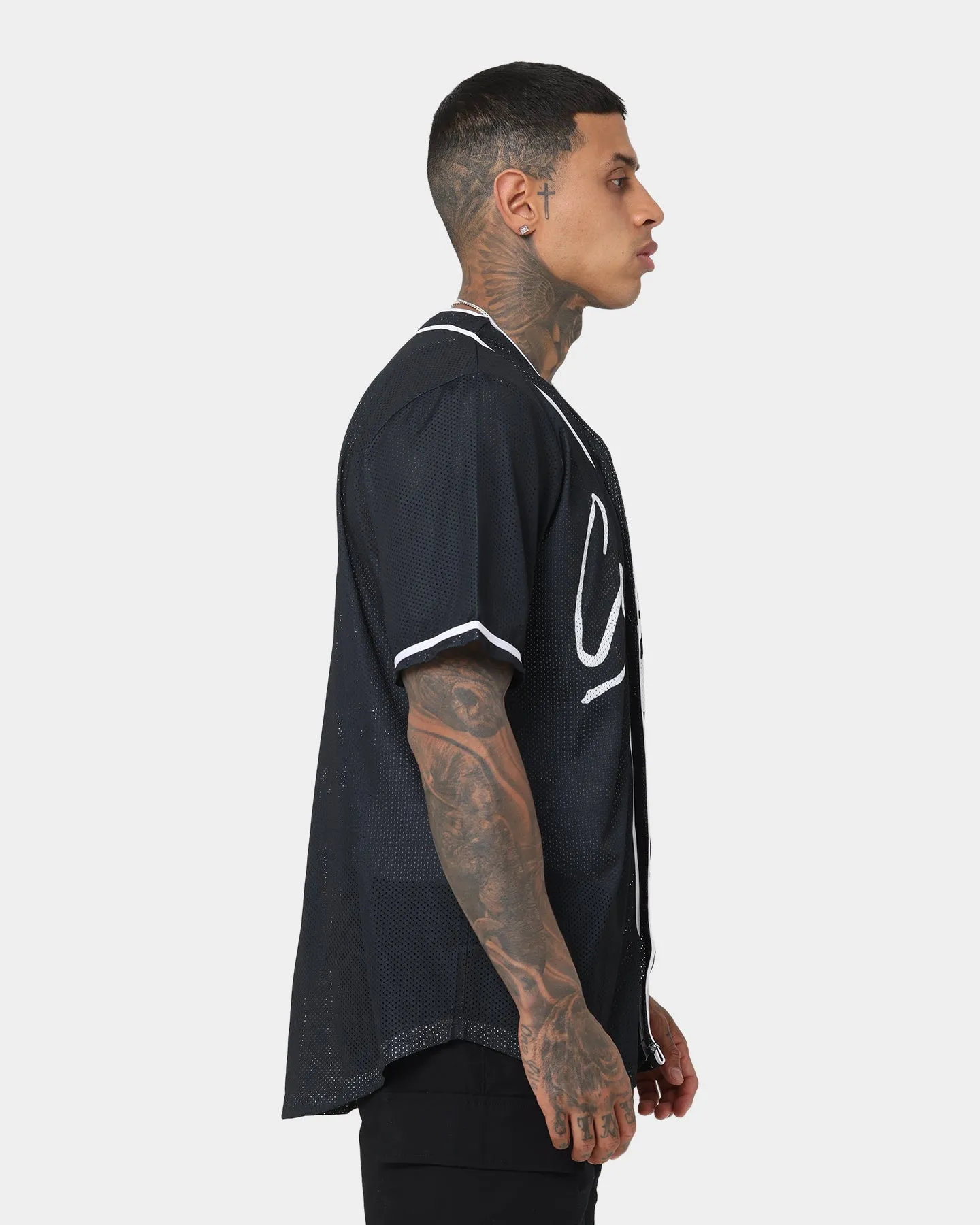 Crooks & Castles Script Mesh Baseball T-Shirt Black
