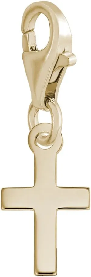 Cross Charm with Lobster Claw Clasp, Charms for Bracelets and Necklaces