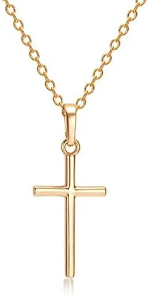 Cross Necklace - 925 Sterling Silver Gold Cross Pendant Simple Cute Necklaces for Women Jewelry Gift