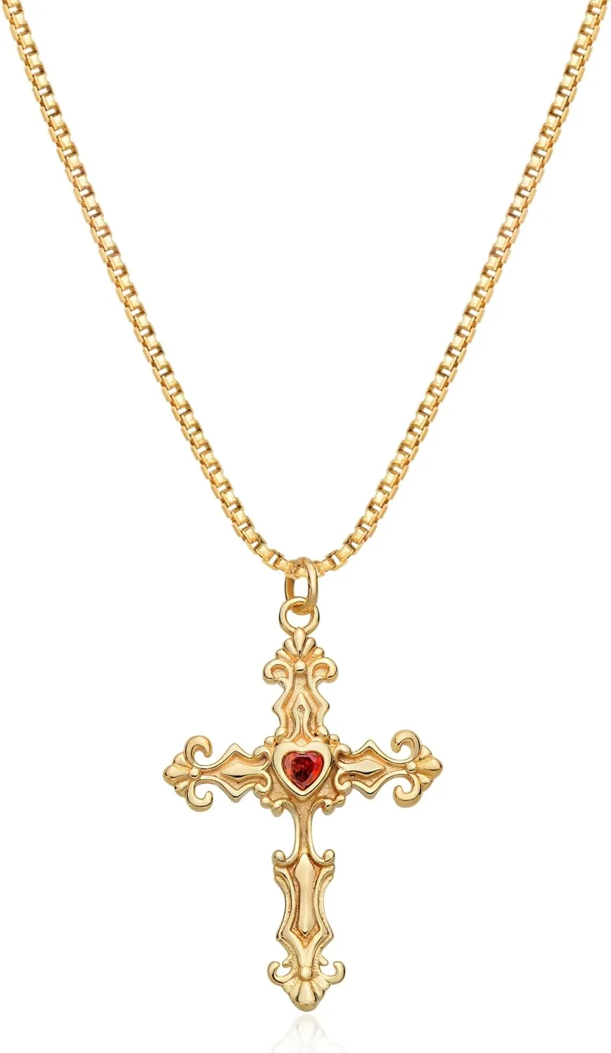 Cross Necklace for Women Trendy 14K Gold Plated Cubic Zirconia Cross Pendant Necklaces Handmade Christian Everyday Jewelry Gifts for Women