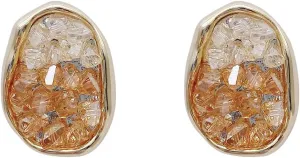 Crystal Stud Earrings Irregular Oval Stud Earrings Gradient Earrings Jewelry for Women