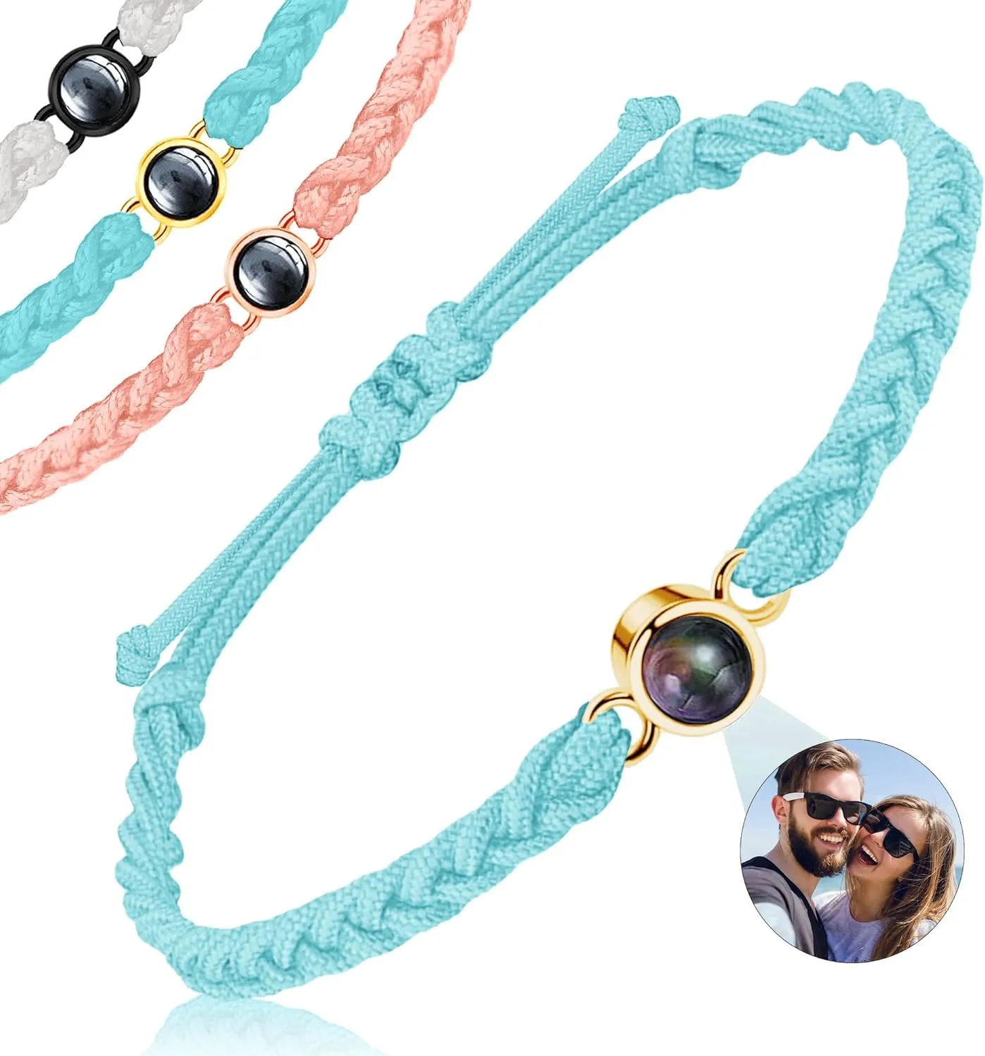 Custom Bracelets with Picture Inside, Picture Bracelet Personalized Photo Projection Bracelets, Valentines Day Birthday Christmas Gifts for Women/Men