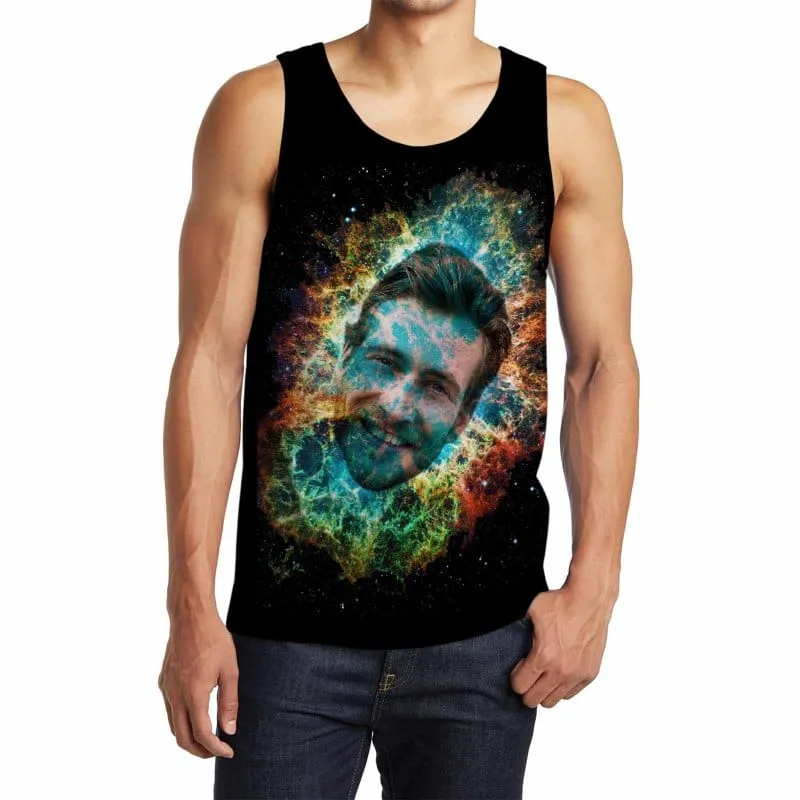 Custom Tank Tops Nebula Father Face Sleeveless Shirt Personalized Men's All Over Print Tank Top