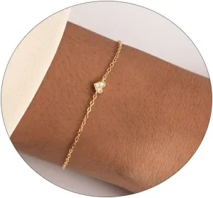 Dainty Gold Bracelets for Women Cute Tiny Sideways Cross Bracelets Delicate Heart-Shaped Bracelet Cute Handmade Wedding Jewelry Gift