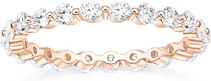 EAMTI 2mm 925 Sterling Silver Wedding Band Cubic Zirconia Full Eternity Stackable Engagement Ring Size 3-13